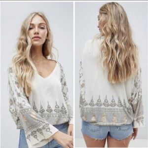 Free People Multicolor Floral Knit Fabric